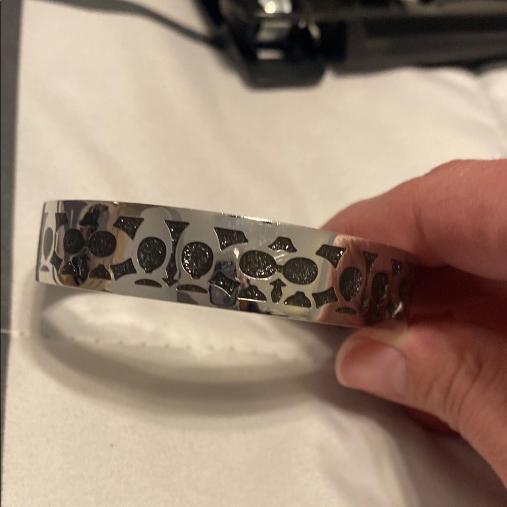 Coach Signature C Bangle in Black/Silver